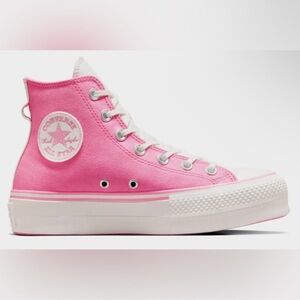 Converse Chuck Taylor All Star Lift Hi High‎ Top Retro Varsity Oops Pink Sz 9